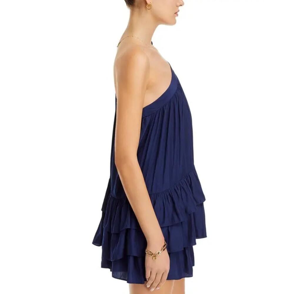 NEW Ramy Brook Riley Asymmetrical Mini Dress Navy Blue Size Small - Picture 2 of 9